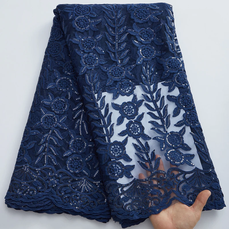 

African Lace Fabric 2022 High Quality Bridal French Tull Sequins Lace Fabric Embroidery Nigerian Net Lace Fabric For Dress Y2859