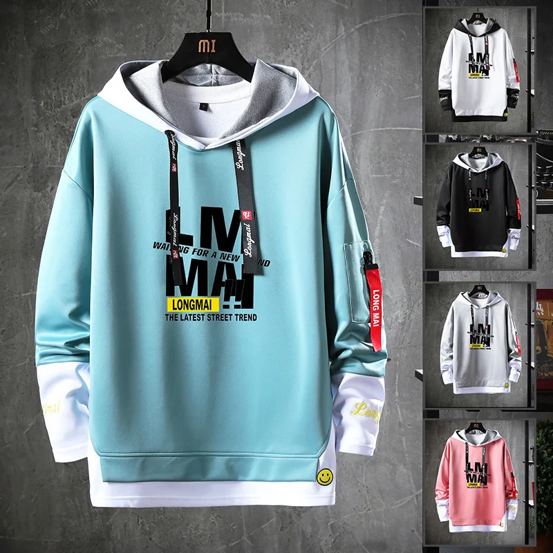 

Harajuku Sweatshirts Men 2022 Japanese Style Hip Hop Casual Streetwear Letter Printed Pullover Male Dropped Shoulder Hoodies