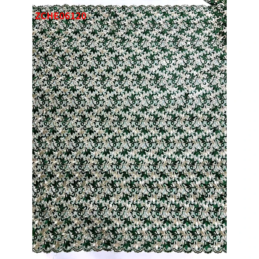 

African Colorful Embroidered Cotton Breathable For Wedding Fabric