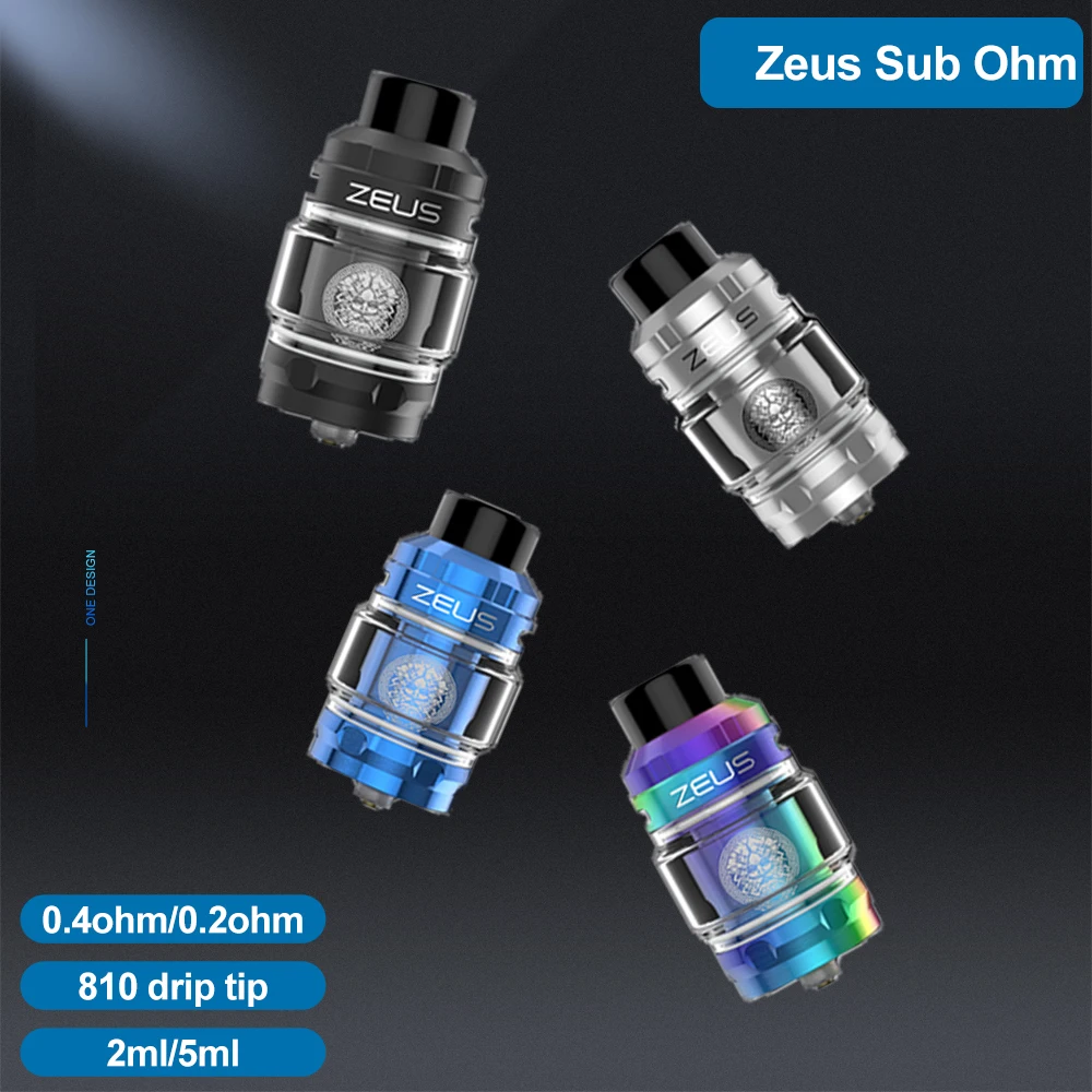 

Hot Sale Zeus Sub Ohm RTA with 810 Drip Tip 2ml/5ml Capacity Tank Mesh Z1 Coil 0.4ohm/0.2ohm Electronic Cigarette Vaporizer