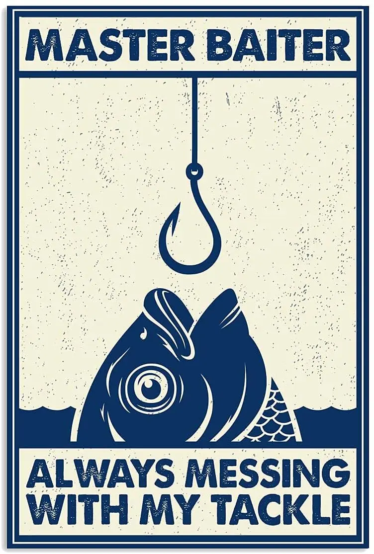 

CayanArt, ретро, рыболовный мастер, приманка, всегда держать в руке, внутреннее и наружное настенное украшение 20x30 см, жестяной знак