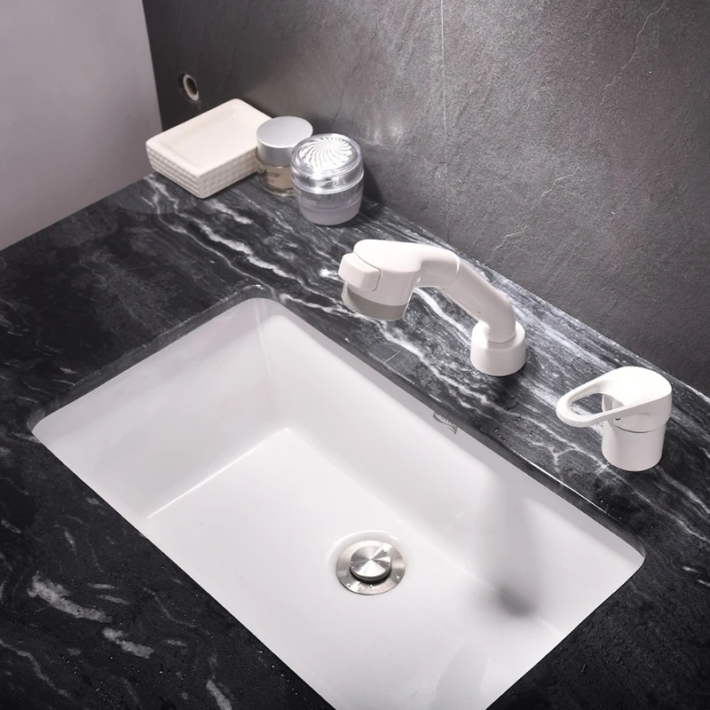 

White Fashion Basin Faucet Sink bathroom Single Handle Water Mixer