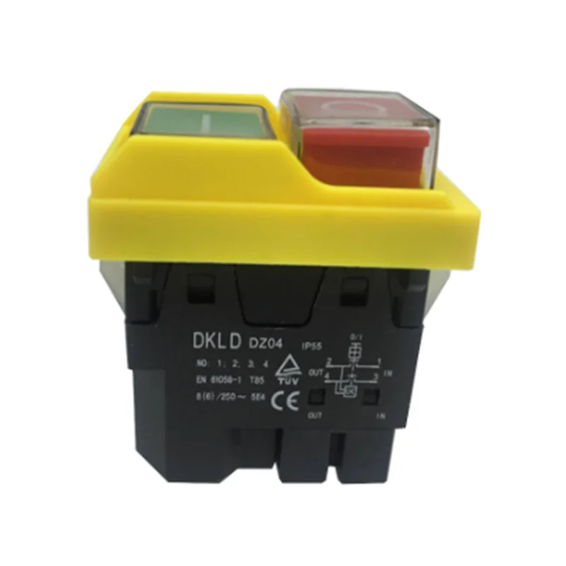 

4-контактный водонепроницаемый электромагнитный кнопочный переключатель DKLD DZ04, ВКЛ./ВЫКЛ., старт-стоп переключатель для шлифовальной машин...