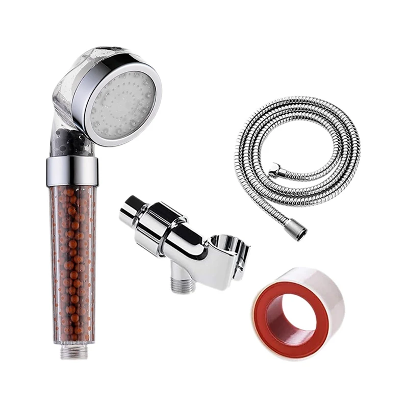 

LED Shower Head Set, High Pressure Filter Filtration Water Saving Spray Handheld Showerheads With Hose And Base