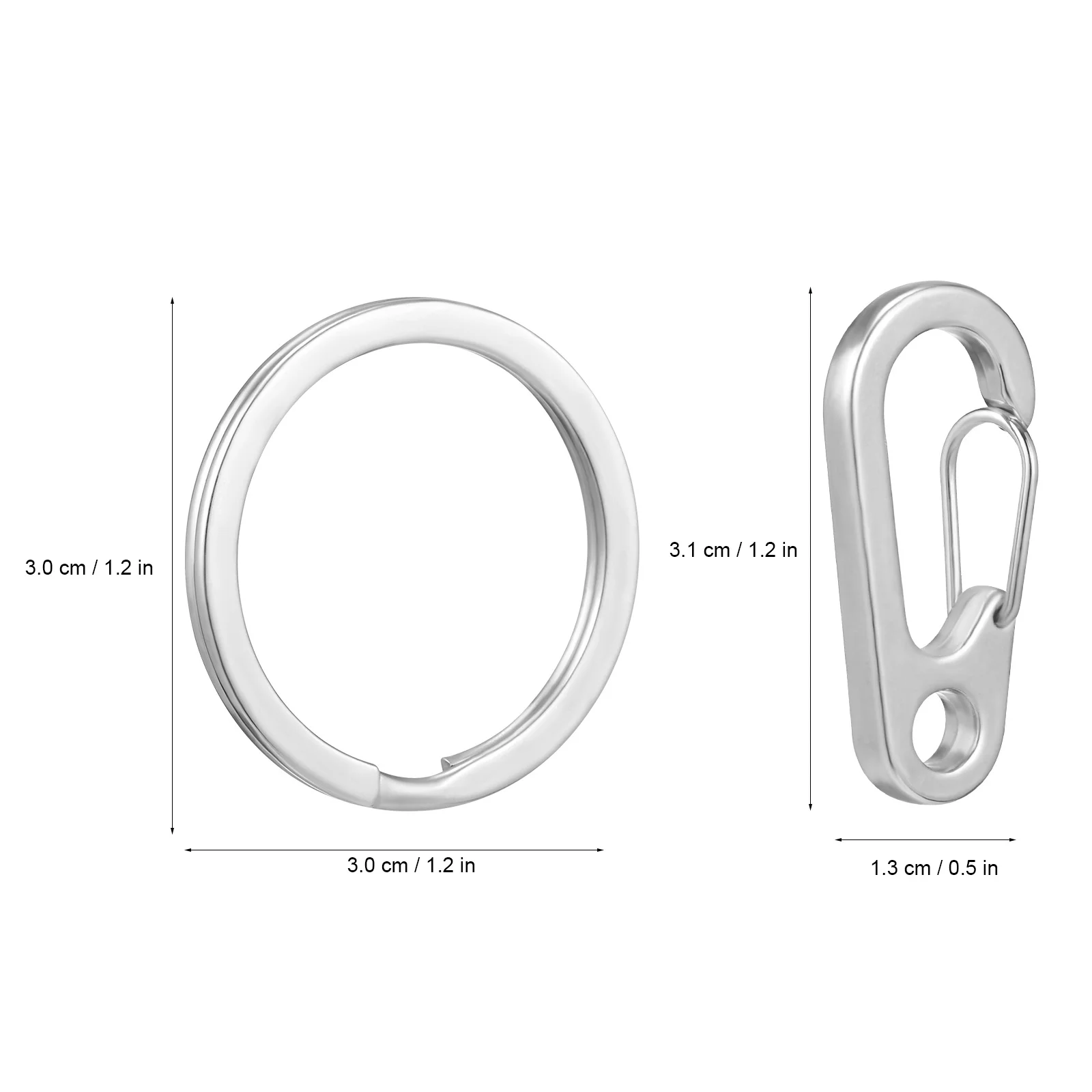

10 Set Stainless Steel Keychain Carabiners Ring Clips Hooks Keys Carry 201 Crafting Mini