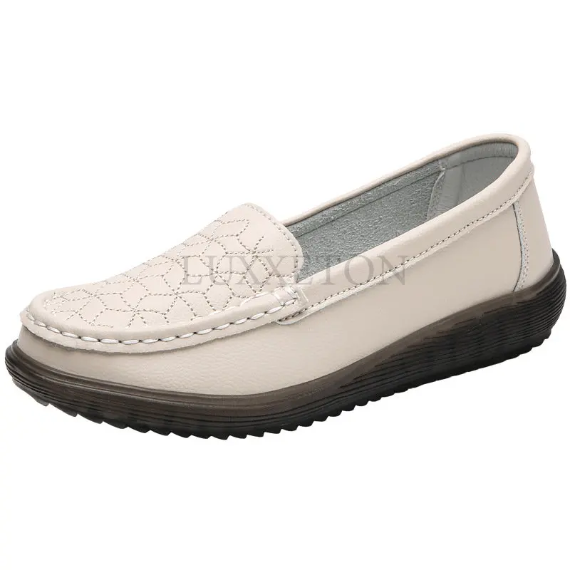 

2023 New Women Flats Shoes Women Genuine Leather Shoes Woman Loafers Slip on Ballet Flats Ballerines Flats Walking Plus Size