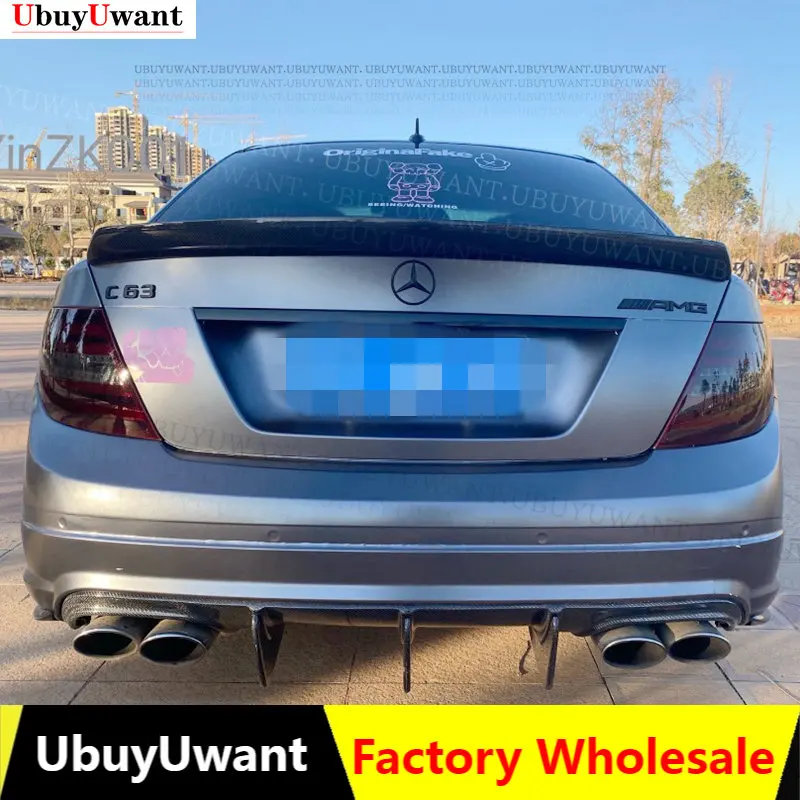 

Use For Benz C Class W204 Spoiler 2007--2014 Year Coupe 2-door AMG Real Carbon Fiber Rear Wing V Style Accessories Glossy Black