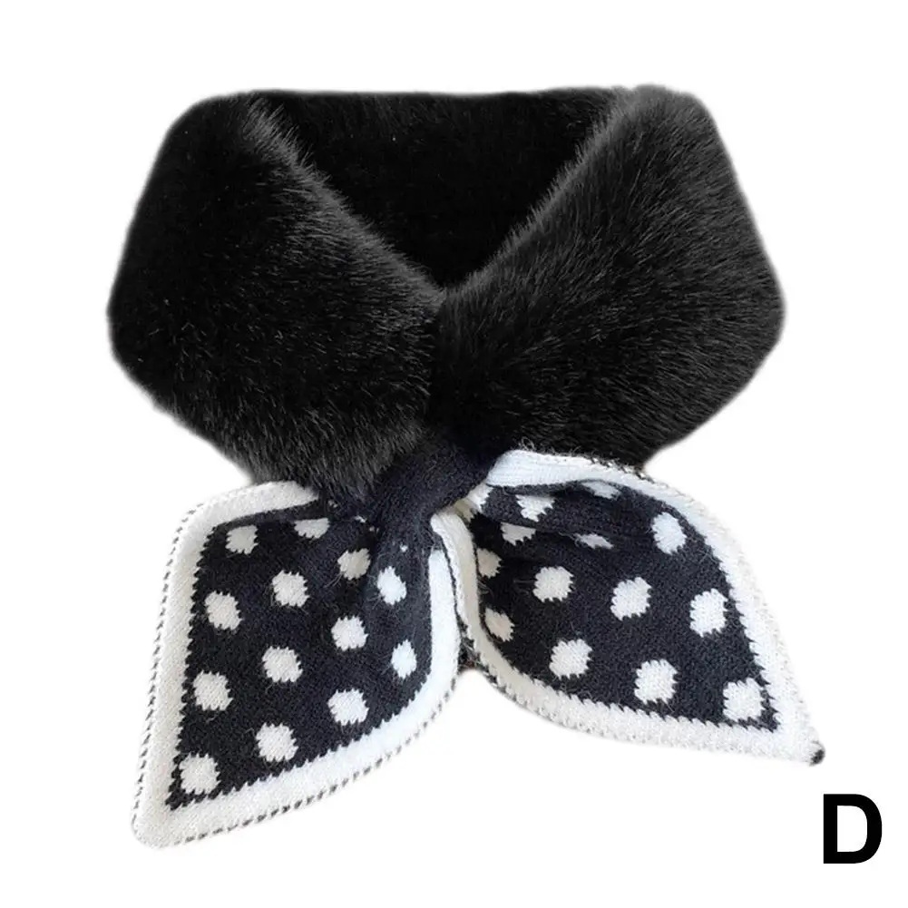 Вязаная Шаль из искусственного кроличьего меха перекрестный шарф воротник