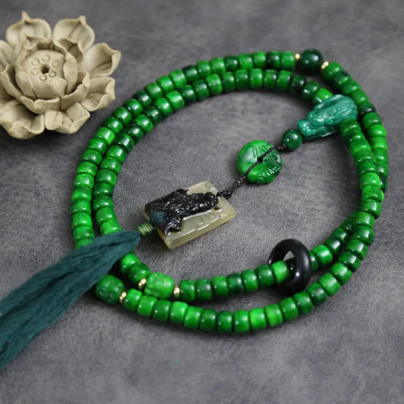 Старинная имитация углов 8*3 мм круглые бусины 108 трехсторонняя свиная клетка