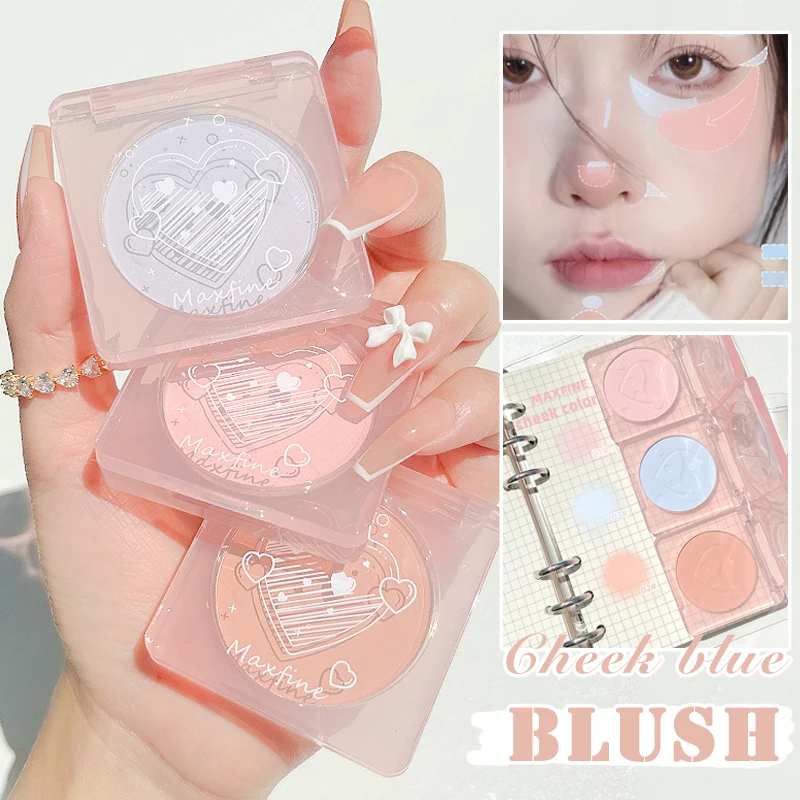 

3 Colors Blush Peach Pallete Face Mineral Pigment Cheek Blue Powder Cosmetic Professional Contour Shadow Blush Makeup