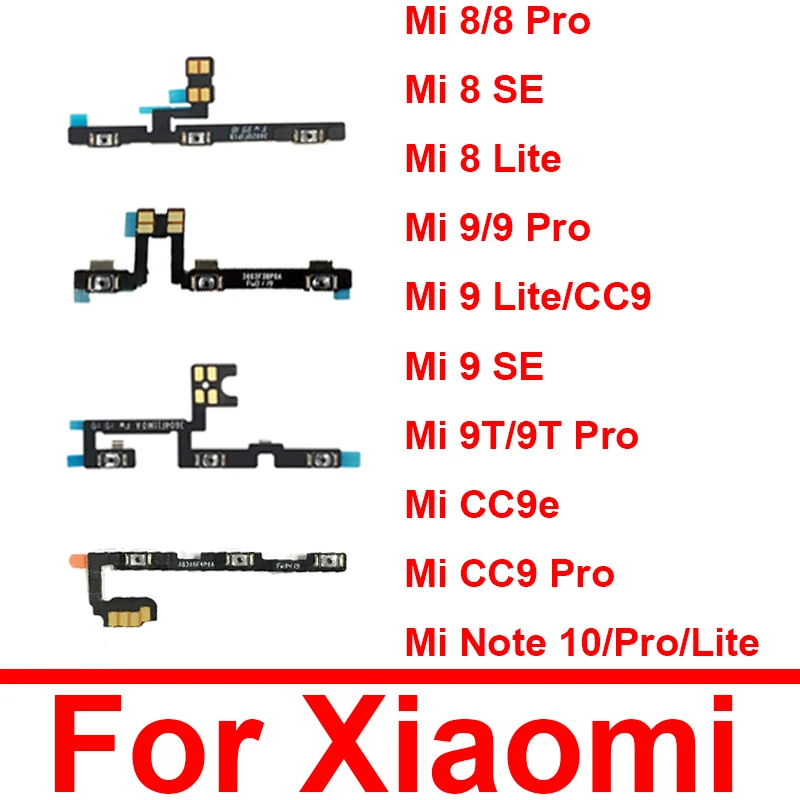 Шлейф громкости и мощности для Xiaomi 8 9 9T CC9 CC9E 10 pro SE lite кнопка переключения боковой