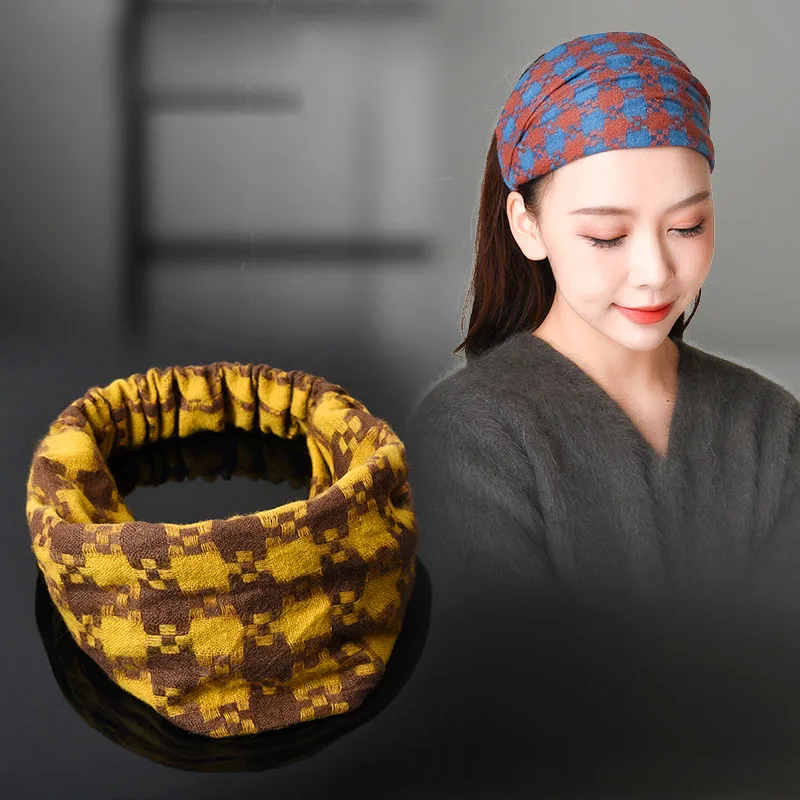 

Bandana Turban Headband New Flower Print Wide Headbands Knot Elastic Turban Headwrap Accessories For Women Girls Warm Hairband