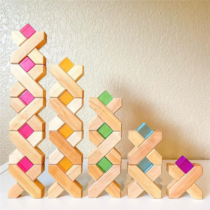 Acrylic Cubes Blocks Gem Kids Learning Color Light &amp Shadow Transmission Stacking Toys Baby Montessori Educational | Игрушки и хобби