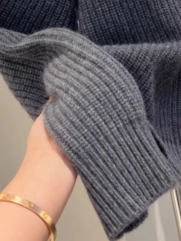 Осенне-зимний свитер из 100% мериносовой шерсти женский вязаный пуловер с