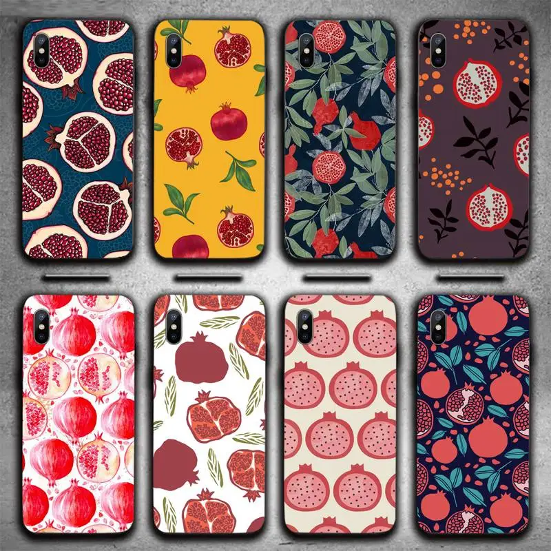 

pomegranate fruit pattern Phone Case For iphone 12 11 13 7 8 6 s plus x xs xr pro max mini