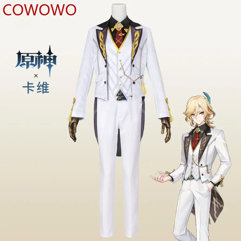 

COWOWO Genshin Impact Kaveh Game Suit Gorgeous Noble Uniform Cosplay Costume Halloween Party Role Play Outfit Men Any Size
