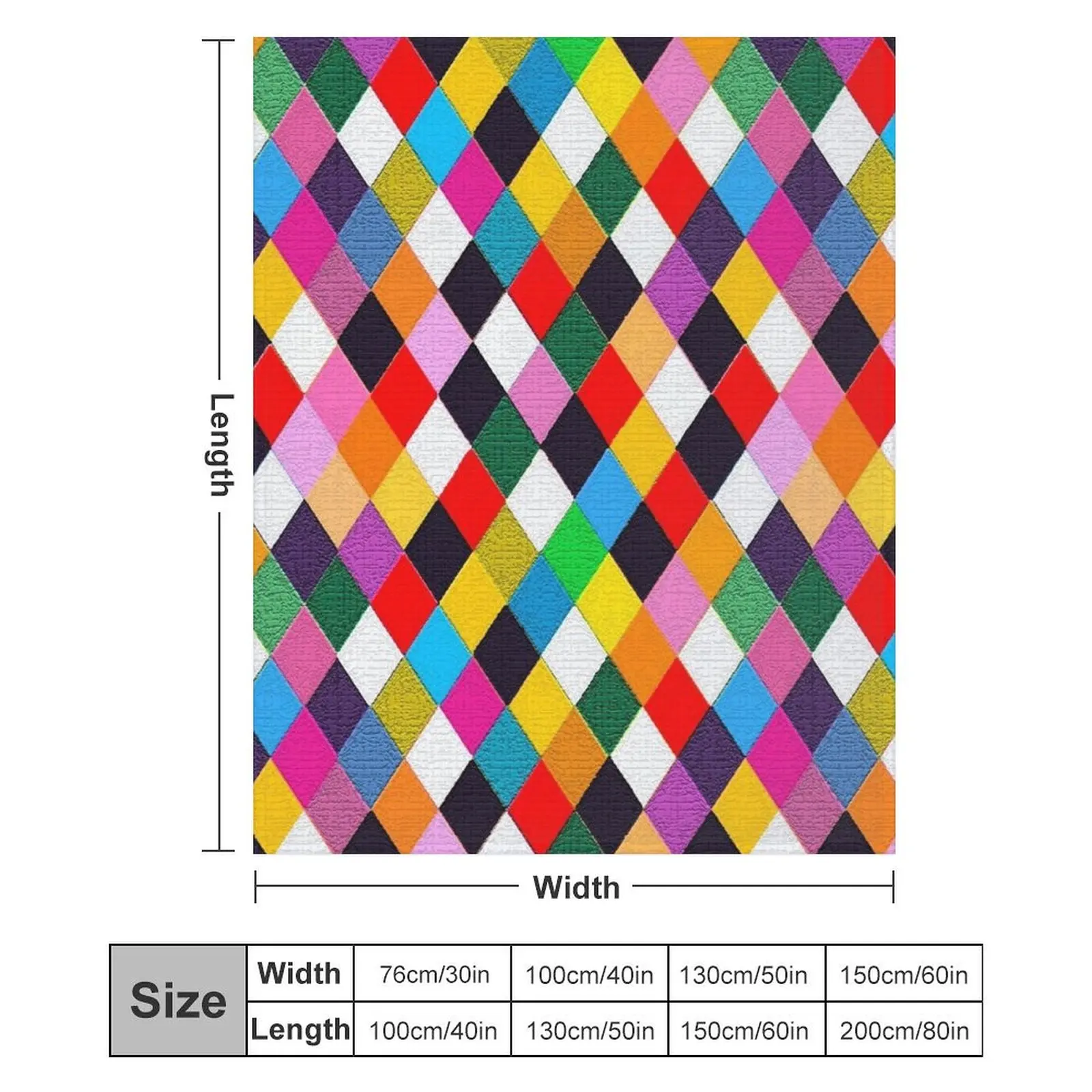 MARDI GRAS HARLEQUIN PATTERN Красочные карнавальные бриллианты Bulgan Lumini Плед Фланелевые