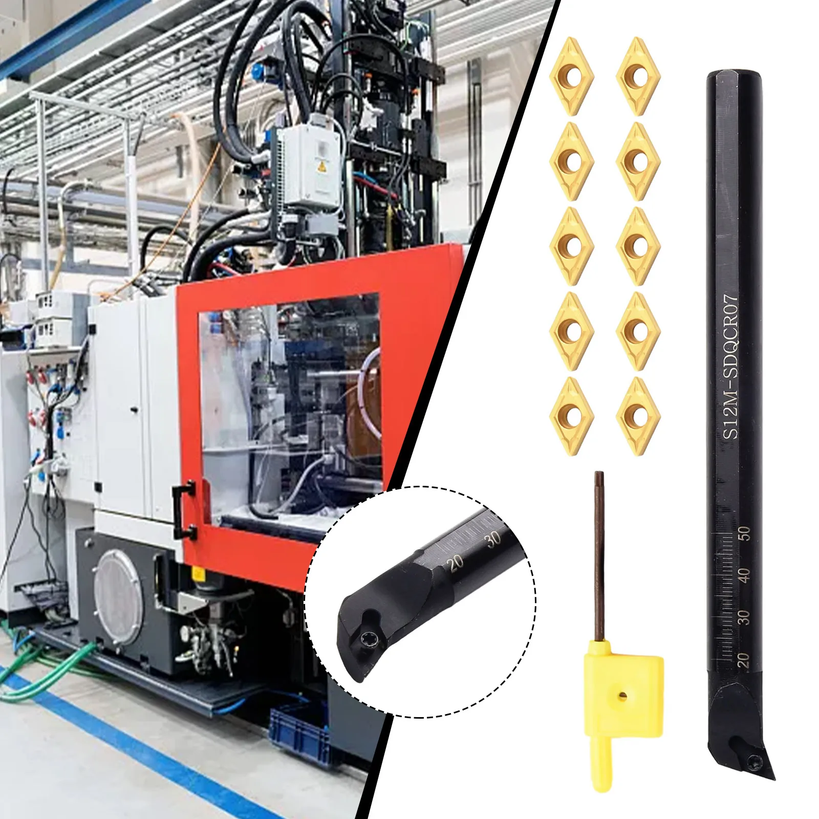 1/2 S12M SDQCR07 Держатель токарного станка для расточной оправки DCMT 070204 Твердосплавная
