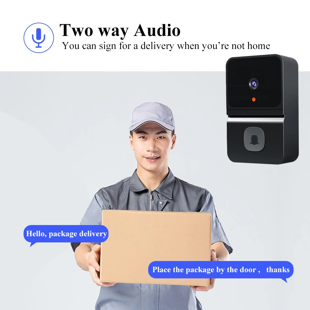 Беспроводной дверной звонок Xiaomi с Wi-Fi и камерой Водонепроницаемый 720P HD умный