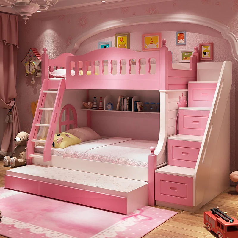 Кровать вверх и вниз детская кровать двухъярусная для взрослых принцессы