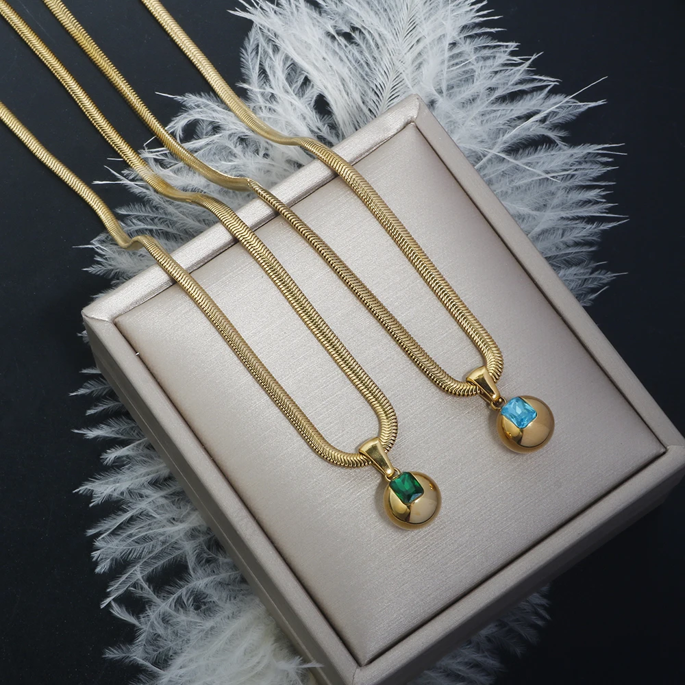 ZMfashion циркониевая сферическая подвеска ожерелье роскошный дизайн змеевидная