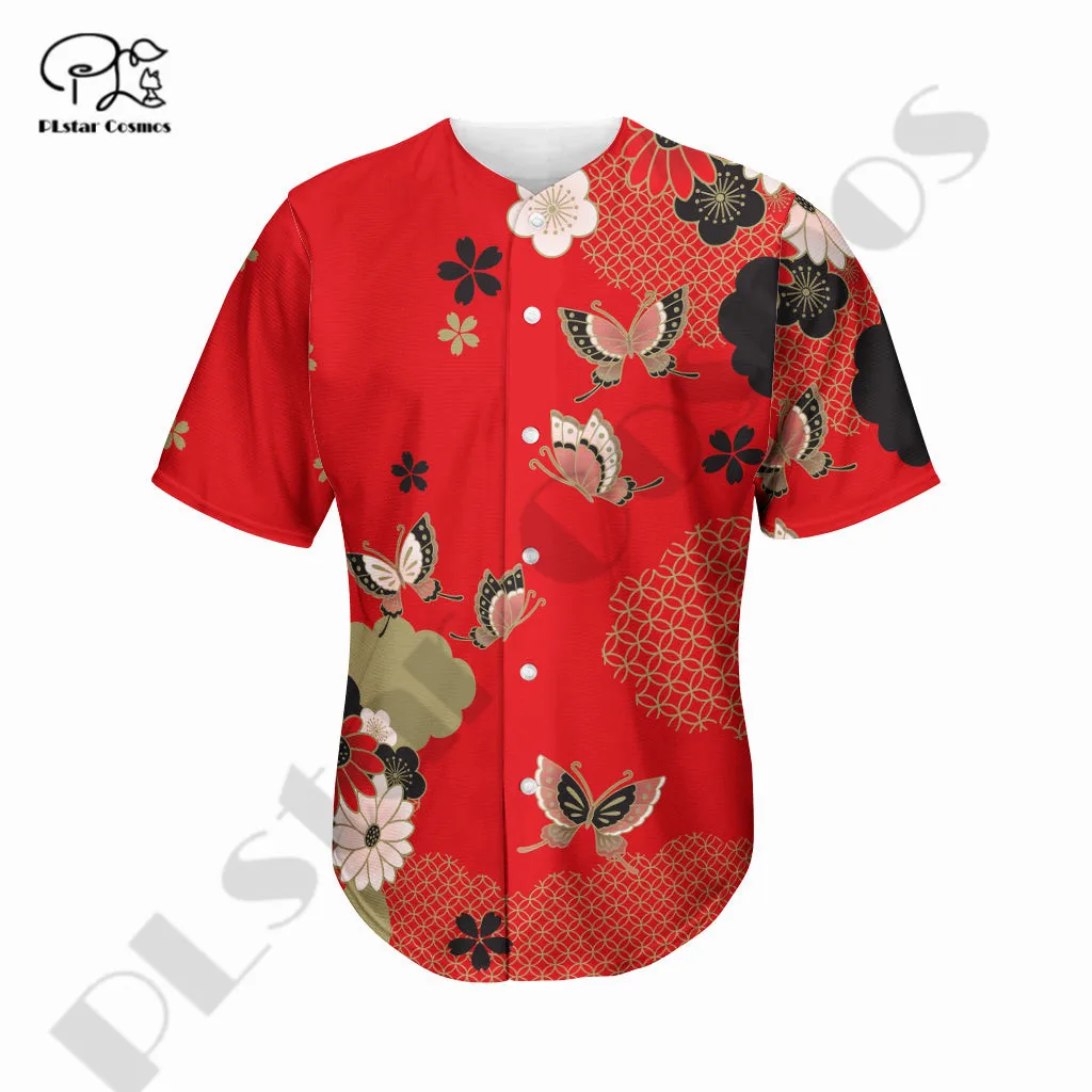 Newest 3Dprinted Flower Frangipani Pattern Art Baseball Jersey Shirt Casual Unique Unisex Funny Sport Summer Streewear Style-1