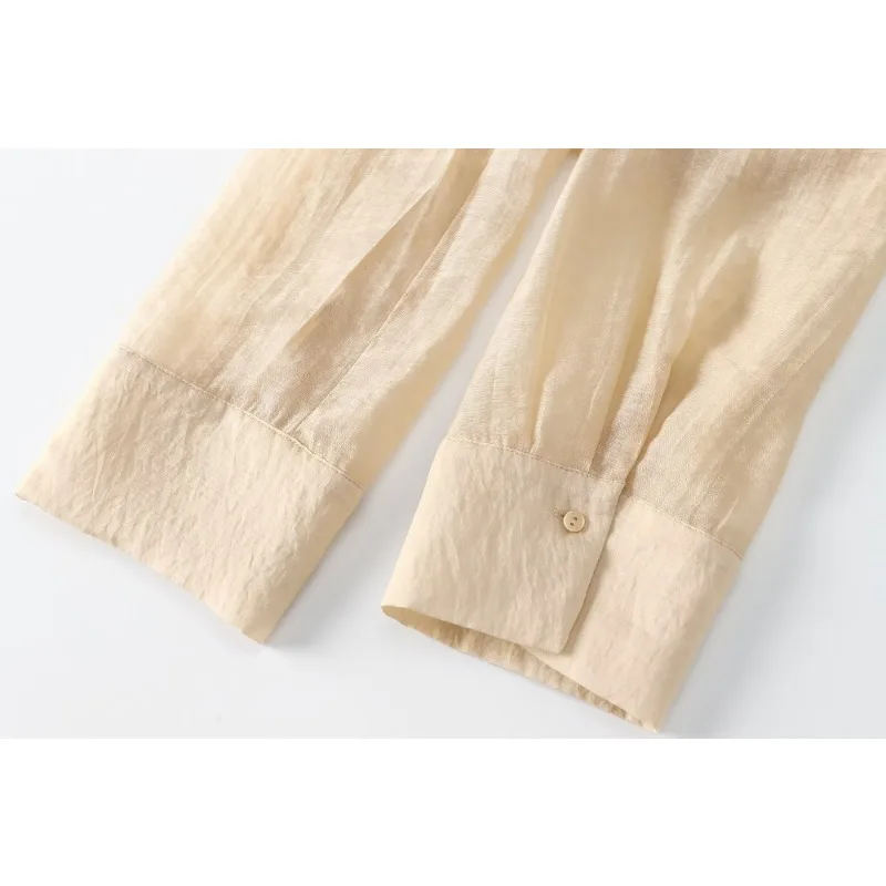 TRAF ZR Прозрачные блузки для женщин Свободные рубашки с v-образным вырезом Harajuku