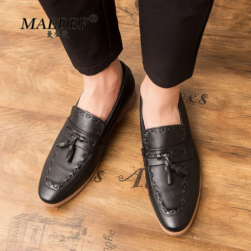 

MAEDEF New Men's Dress Shoes Leather Luxury Fashion Groom Wedding Shoes Men Luxury British Style Oxford Shoes Big Size 47