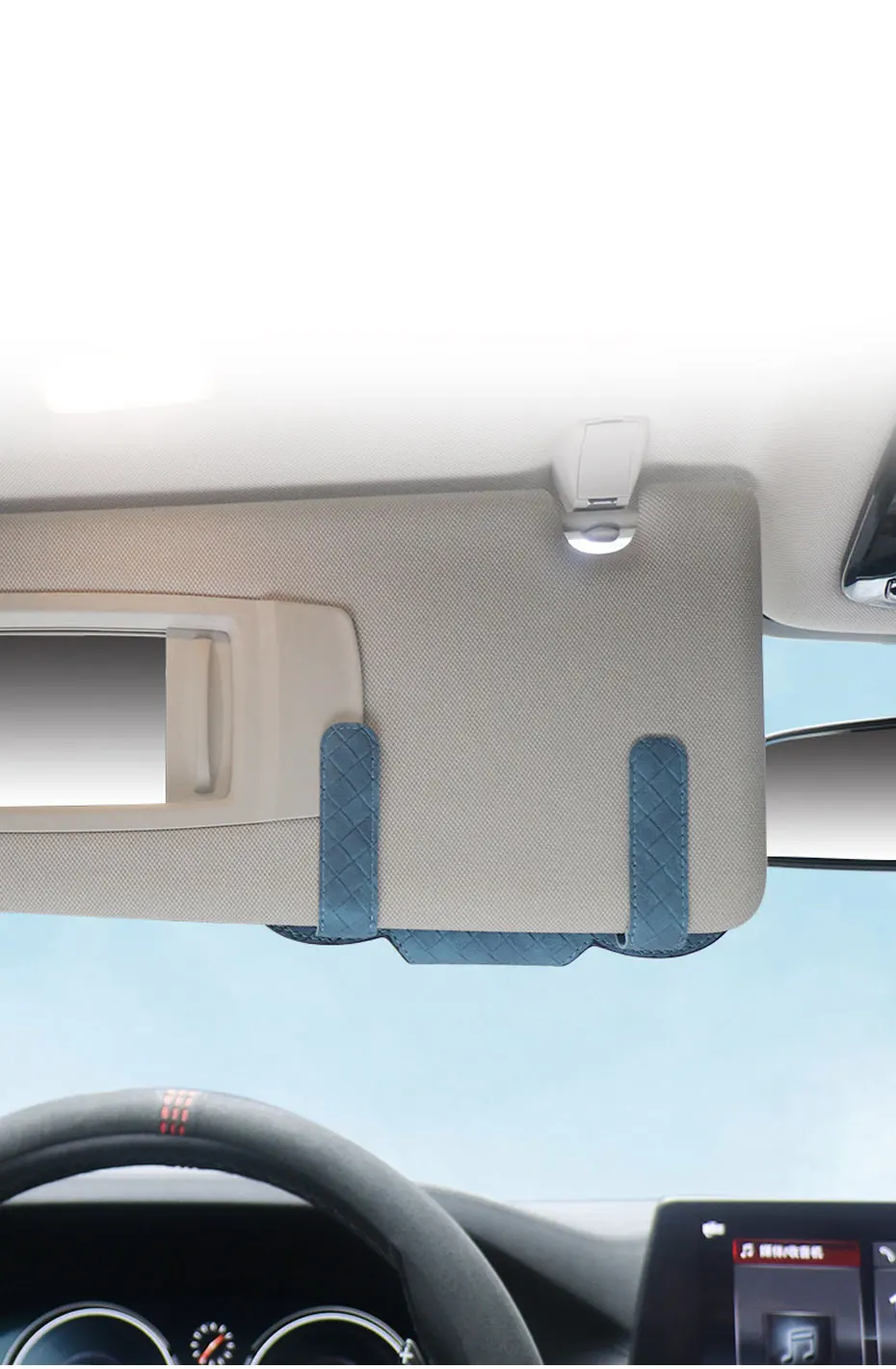 

Sunglasses Storage Box Glasses Holder Magnetic Fastener Car Eyeglass Holder PU Leather Glasses Storage Clip For Auto Accessories