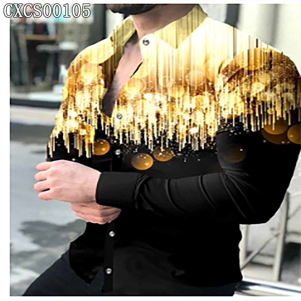 

New Luxury Social Men Shirts Turn-down Collar Buttoned Shirt Casual Leopard Print Long Sleeve Tops Men's Clothing Prom Cardigan