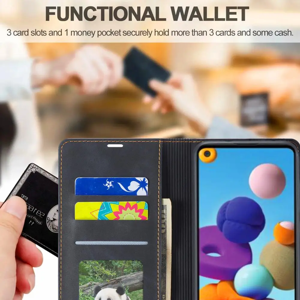 Leather Wallet Case For Samsung Galaxy S7 S8 S9 Plus S10 S20 S21 FE S22 S23 Ultra Note 9 10 20 Holder Flip Stand Bag Phone Cover