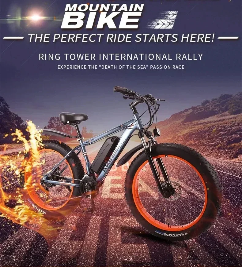 AKEZ Вездеходный электронный велосипед двигатель 350 Вт аккумулятор 13 Ач шины 26*4 0