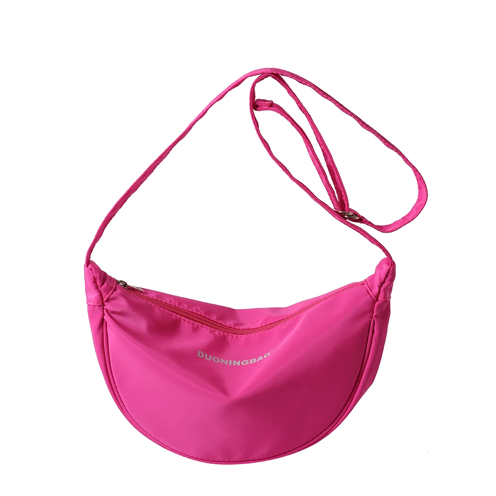 

Сумка на плечо в стиле Харадзюку, простая однотонная ранец через плечо, вместительная Повседневная Мягкая нейлоновая сумка на молнии для подростков