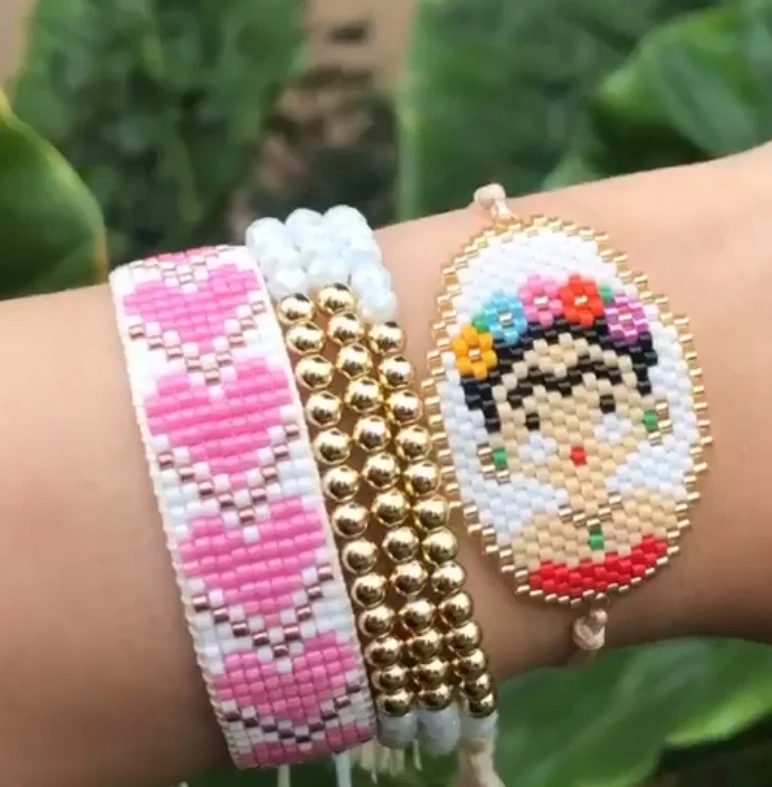

Handmade woven love heart Bracelet set Mexican Jewellery For Women Gift