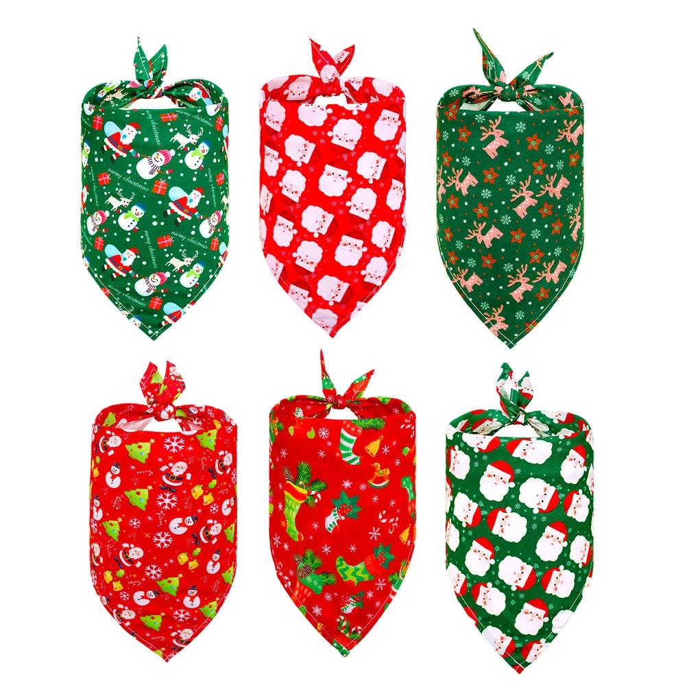 6 шт. треугольное полотенце для домашних животных банданы собак шарф нагрудник