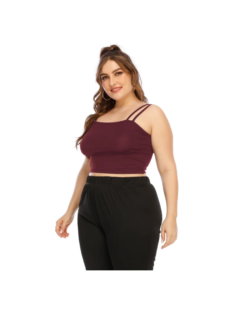 Women's Sexy Open Umbilical Strap Short Tank Top Large Top plus size feminino  plus size blouse