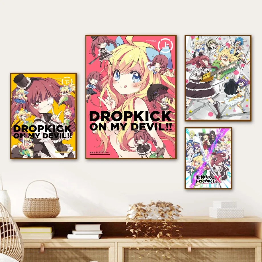 

Дропкинг на мою дьяволу! Аниме художественная Живопись Домашний Декор видео игры плакаты Холст Картина без рамки