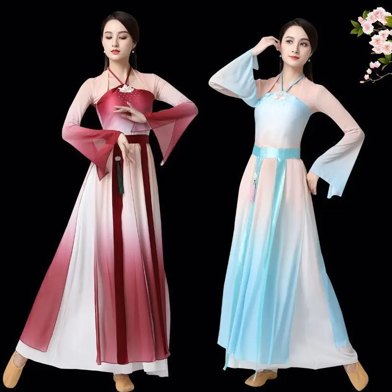 Classical Dance Practice Clothes Women's Body Rhyme Gauze Chinese Style Ethnic Performance
