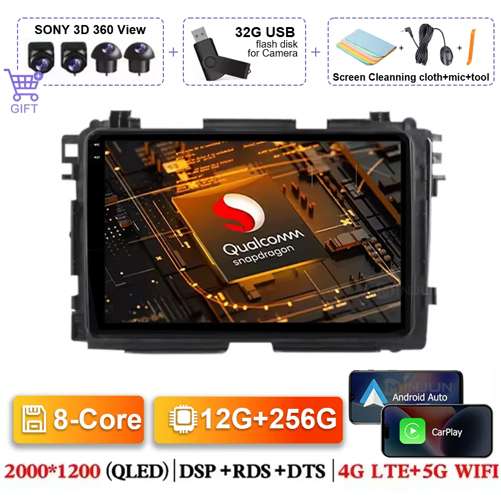 

Android 15 для Honda VezeI HR V HRV XRV 2015 2016 2017 2018 2019 2020 Автомобильный радиоприемник Мультимедийный стереоплеер GPS-навигация Carplay