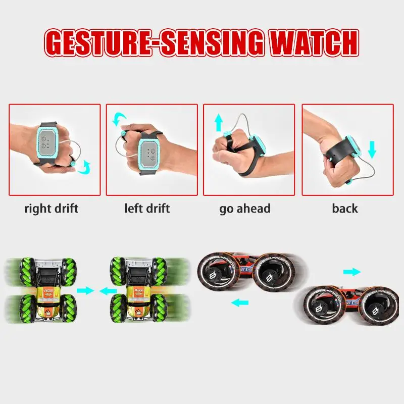 14CM Big Wheels Dual Modes RC Stunt Car Watch Remote Control Car Electric Cars Vehicles Children Toys 6 to 10 Years enlarge
