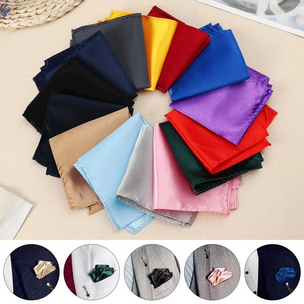 

Fashion Hanky Suit Hankies Business Chest Towel Satin Handkerchief Plain Suits Pocket Pocket Square Mens Suits Pocket