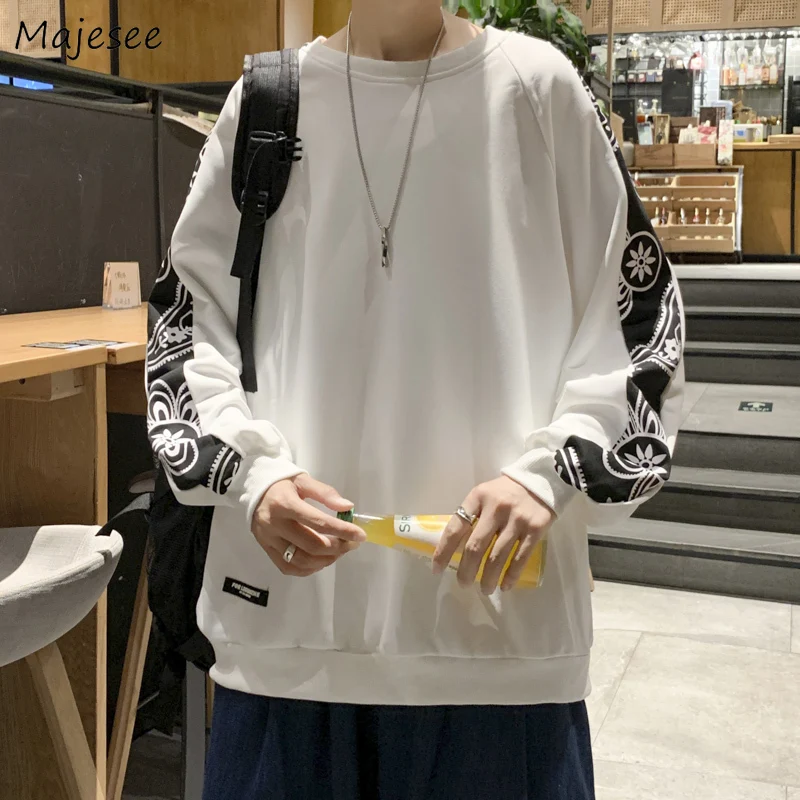 

Свитшот мужской в стиле пэчворк, свободная уличная одежда оверсайз с круглым вырезом, модная красивая универсальная одежда в стиле Харадзюку, весна