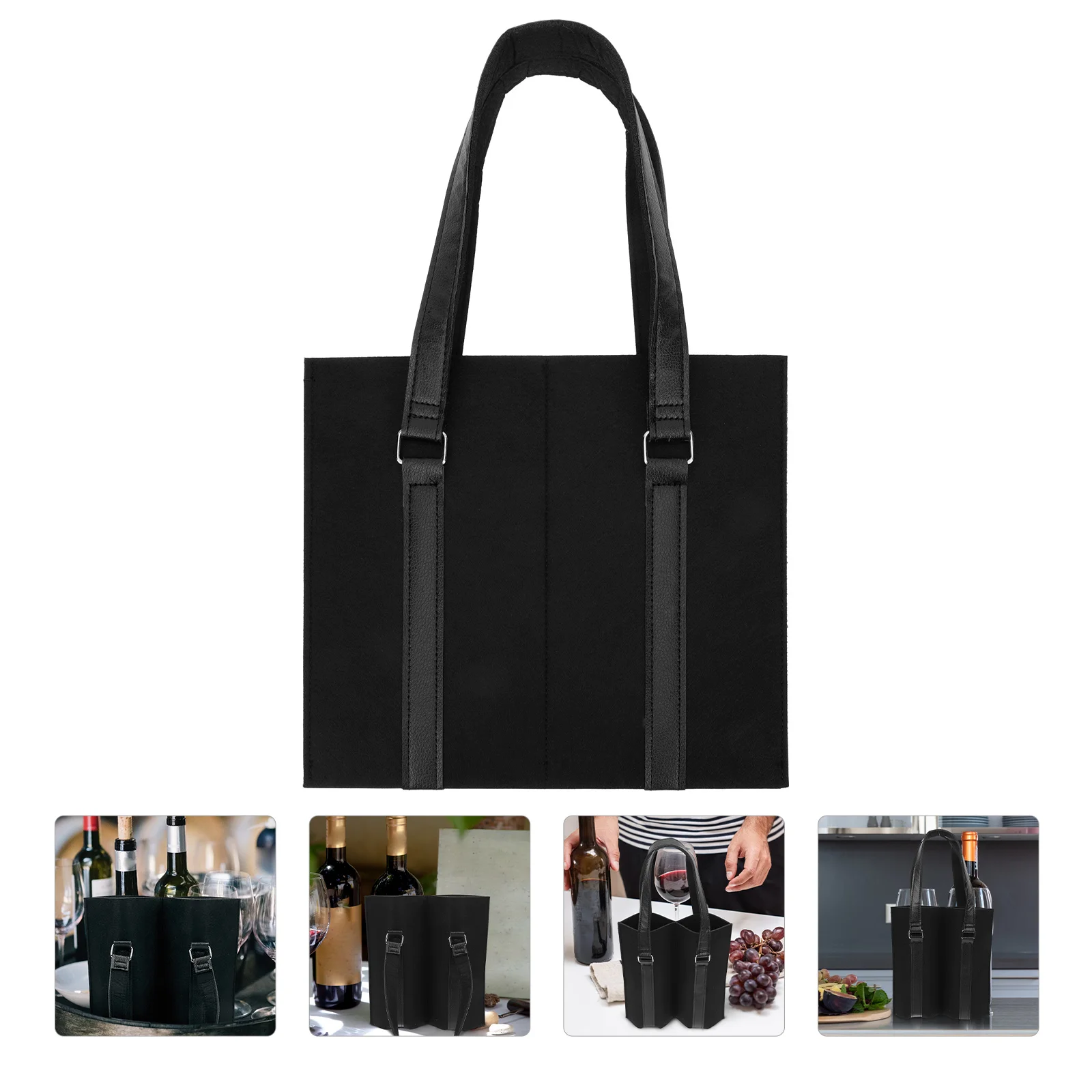 

Bottlecarrierstorage ручка для переноски цвета шампанского, черный декоративный чехол, фетровые ручки для переноски, Дорожный Чехол Partygift, Свадебный ...