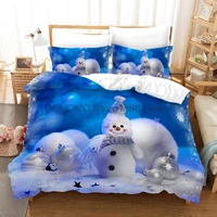 3d anime cartoon printed pillowcases bedding set queen king size dropshipping boy gift merry christmas happy new year yb02
