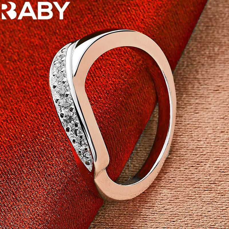 

Luxury Trendy 925 Sterling Silver Pea Pod Zircon Rings For Women And Men Charm Couple Rings Lover'S Gift Wedding Jewelry