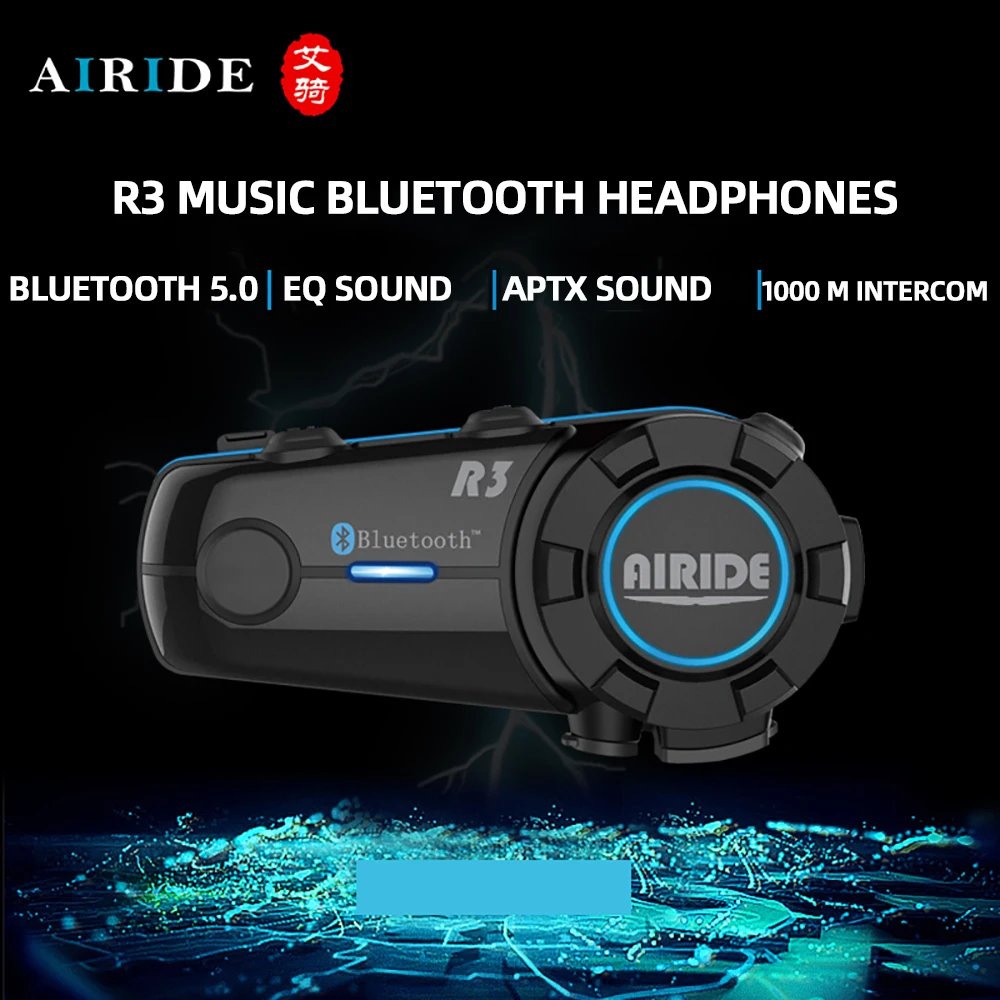 Bluetooth-гарнитура Airide R3 мотоциклетная со встроенным FM-радио и поддержкой MP3 |