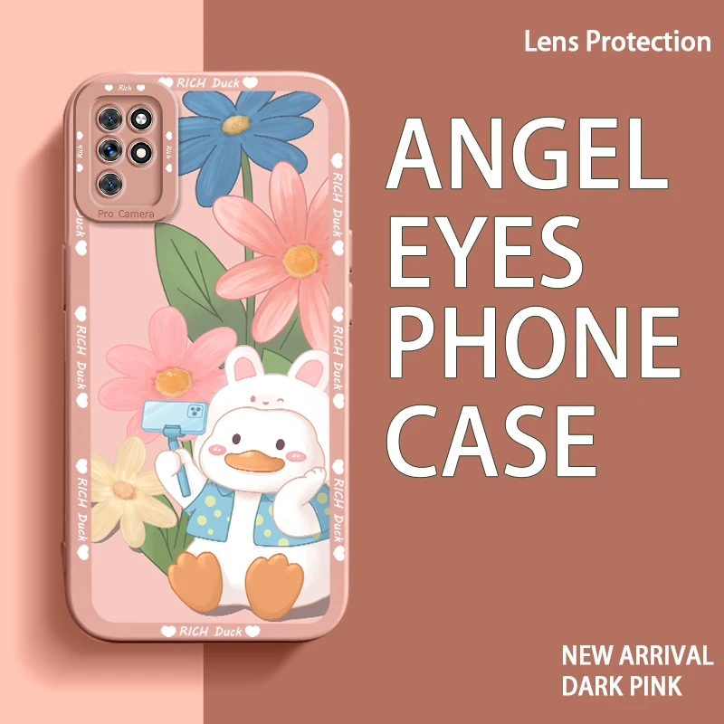 

For Infinix Note 10 11S 11 8i Note 10 Pro NFC Smart 5 6 Hot 10 Lite Zero X X Neo Aimei Duck Case Happy Running Duck
