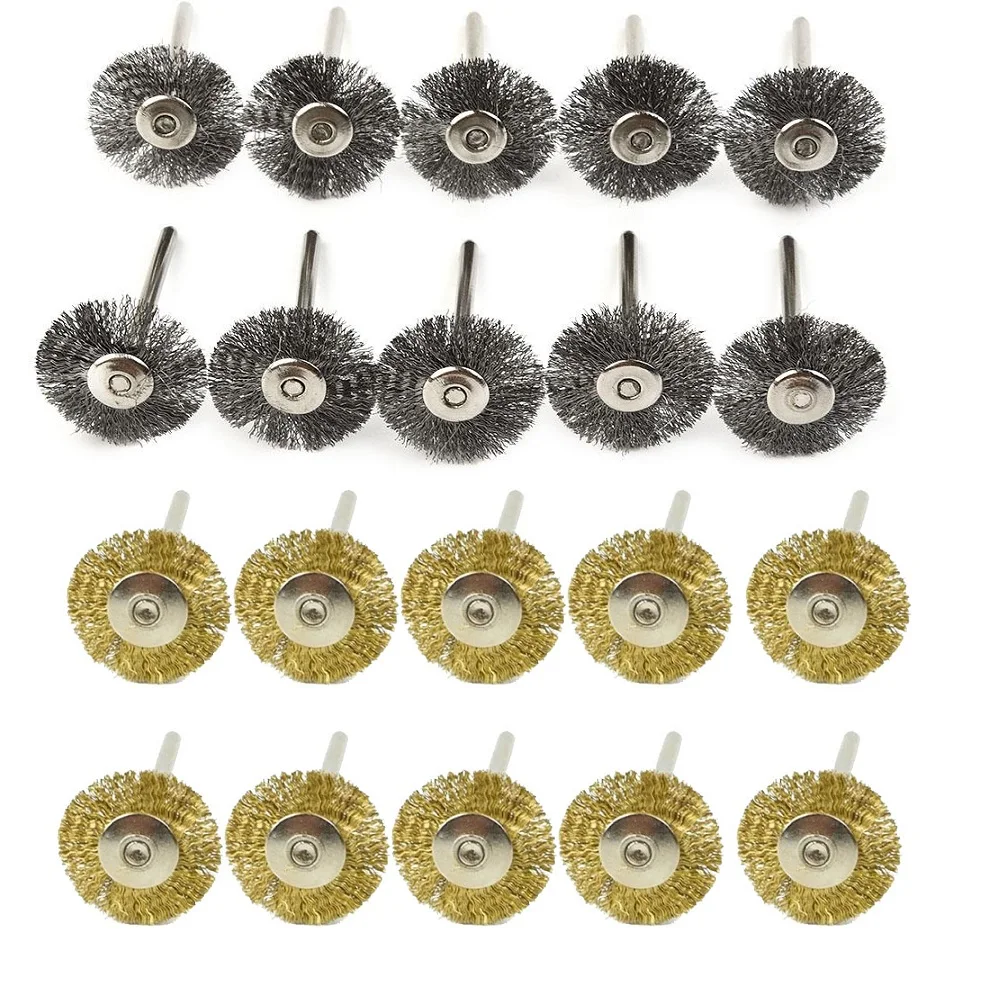 Проволочные колесные щетки Проволочная щетка 20 шт. Диаметр: 22 мм Диаметр стержня: