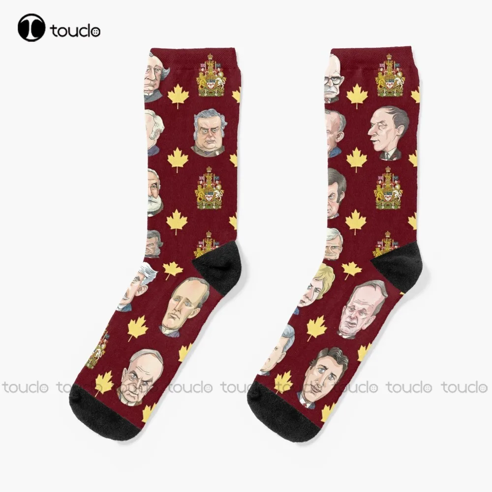 

Canada'S Prime Ministers Socks Soccer Socks High Quality Cute Elegant Lovely Kawaii Cartoon Sweet Cotton Sock 360° Digital Print