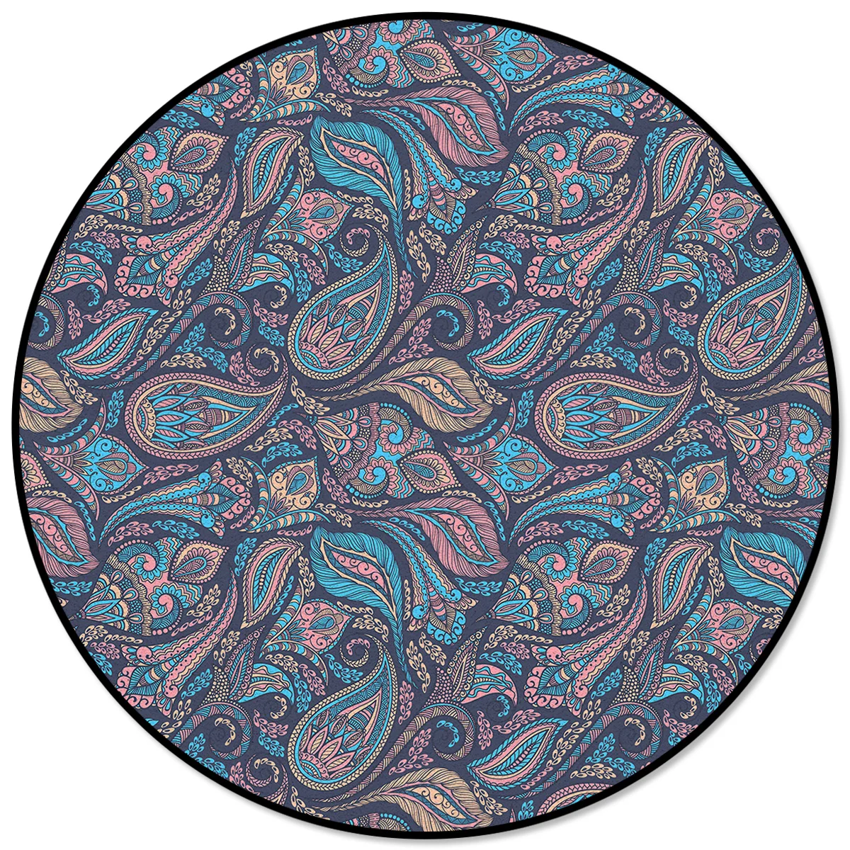 

Indian Traditional Purple Round Carpets for Living Room Home Decoration Modern Circle Rug for Bedroom Outdoor Mat Round Rug
